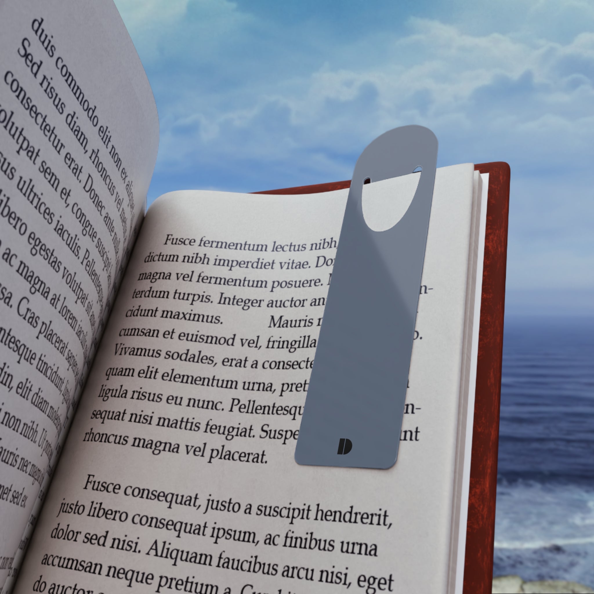 Metro Blue Metal Bookmark