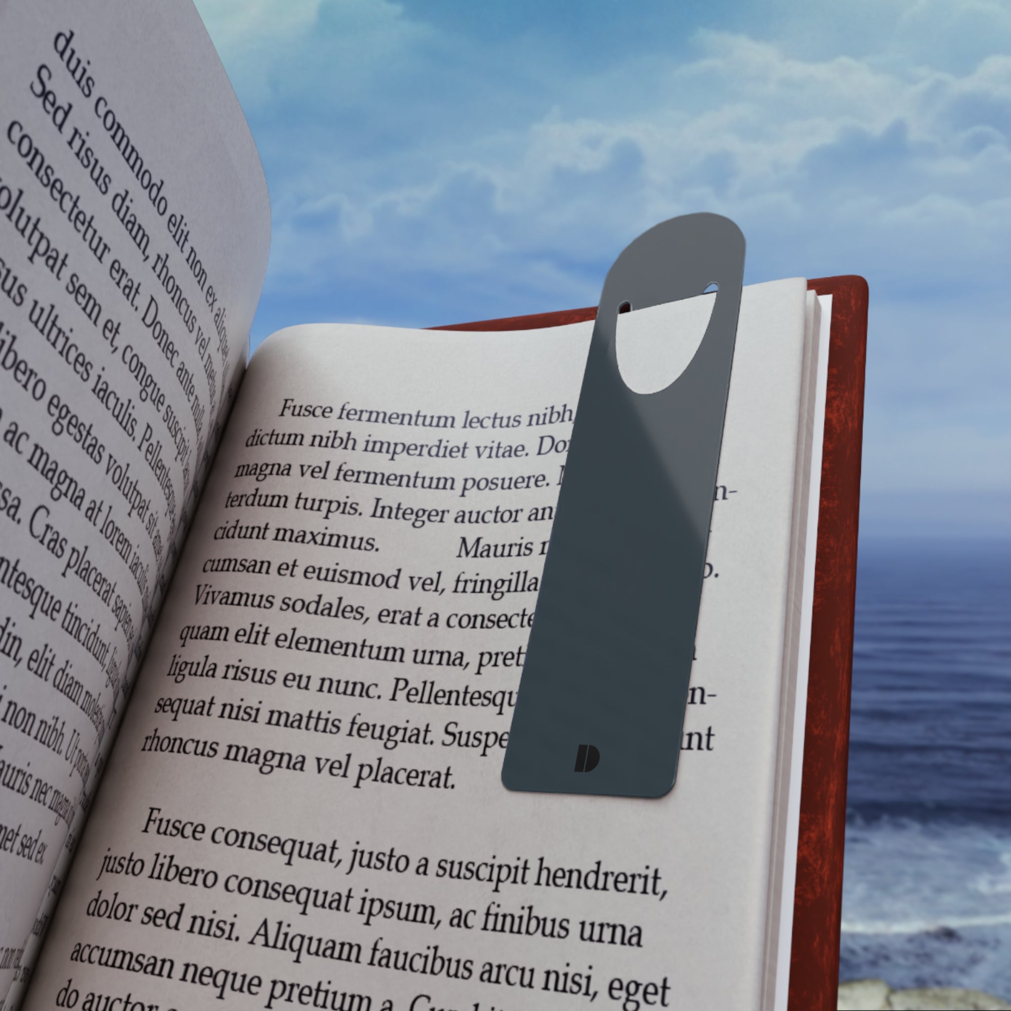 Slate Blue Metal Bookmark