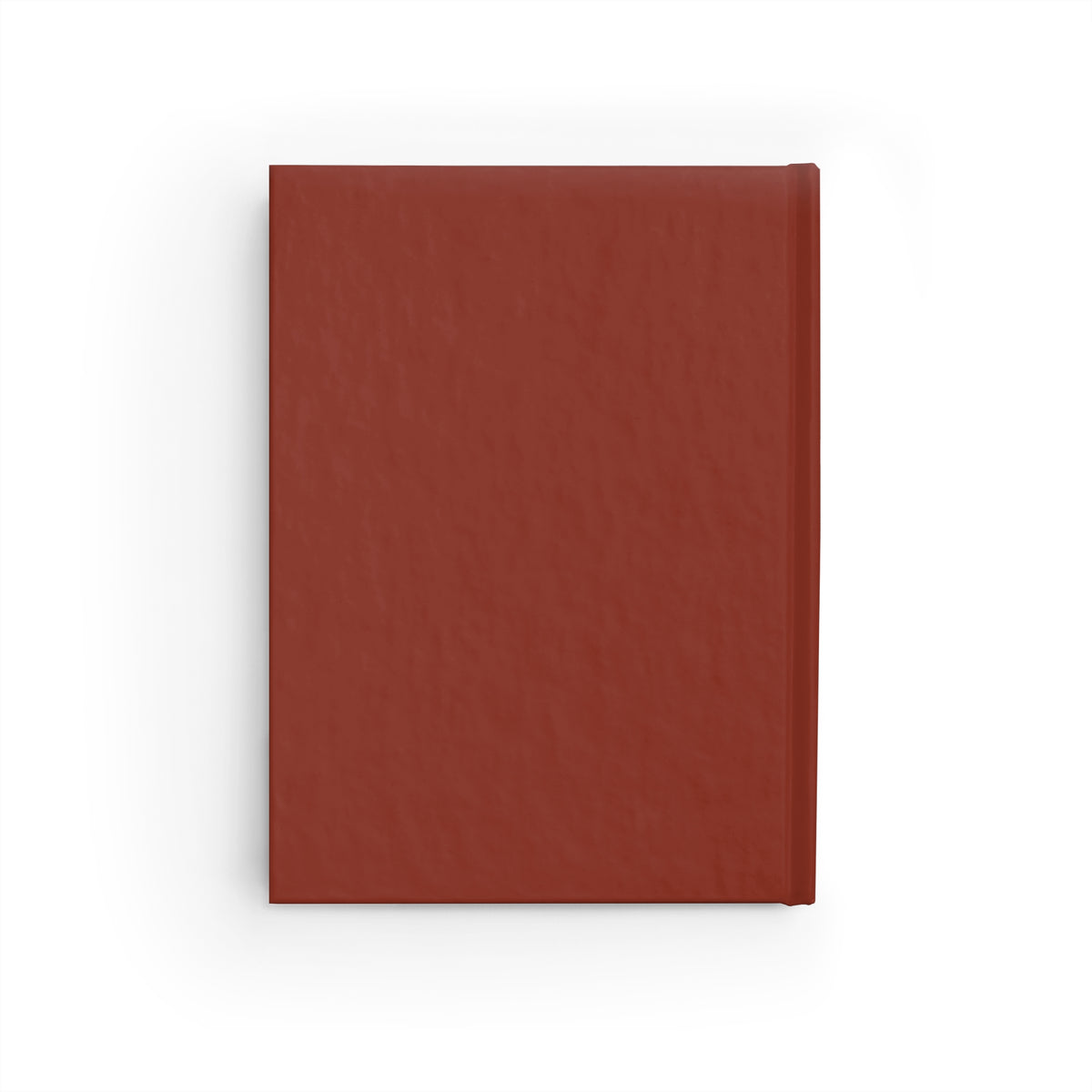 Back cover view of the rust hardcover notebook by The Cultivated Desk, highlighting the clean edges and premium cover material for a design-forward desk setup.