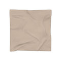 A square beige sheer fabric scarf with a soft, draped texture, shown flat against a solid white background.
