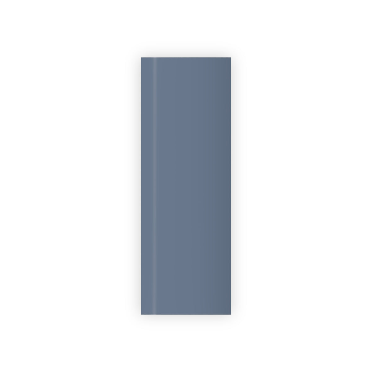 A vertical rectangular color swatch showing a muted slate blue-gray color wrapping paper on a plain white background.