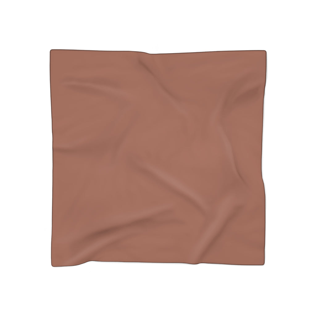 A square fabric scarf in a muted terracotta or dusty rose-brown color, shown flat against a solid white background.
