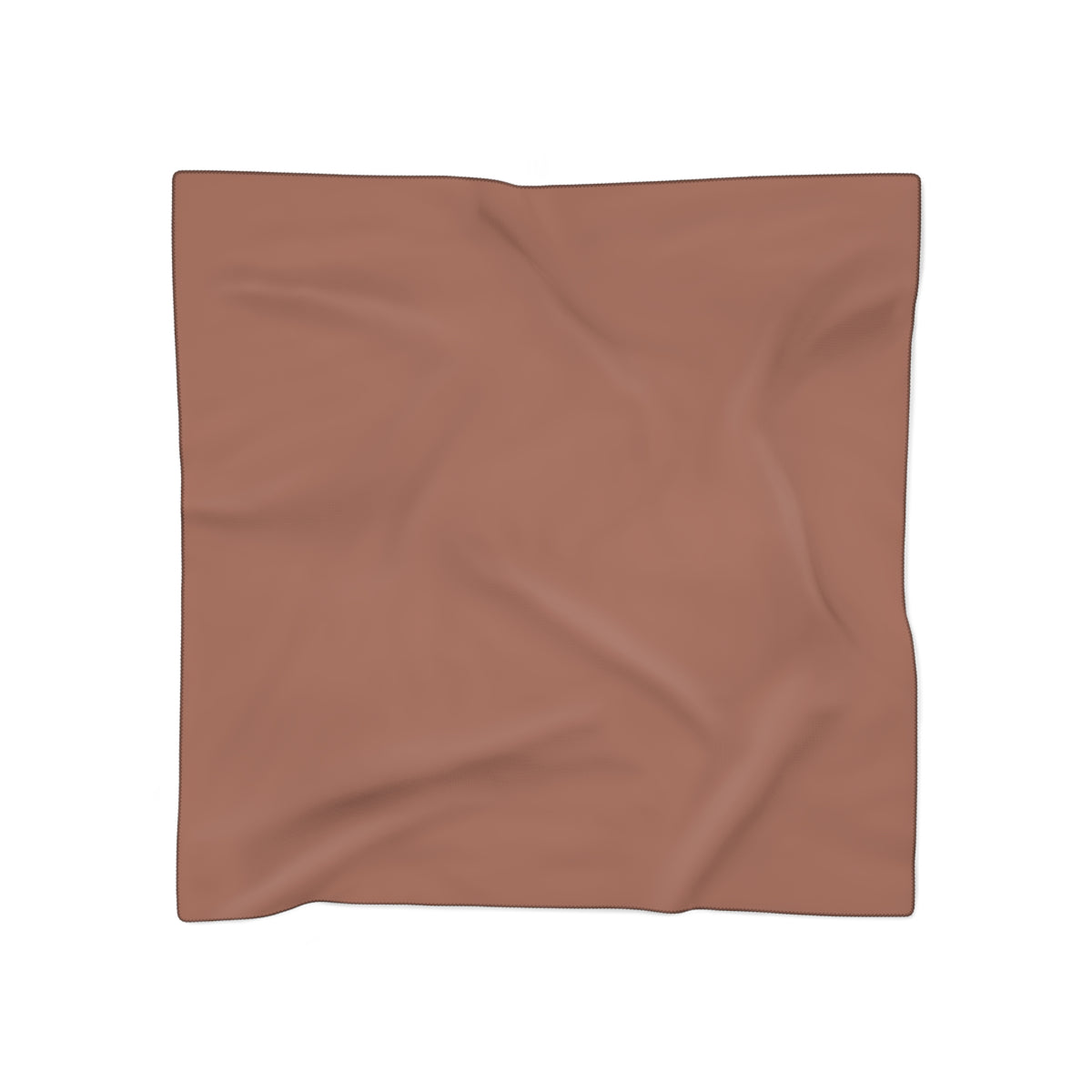 A square fabric scarf in a muted terracotta or dusty rose-brown color, shown flat against a solid white background.