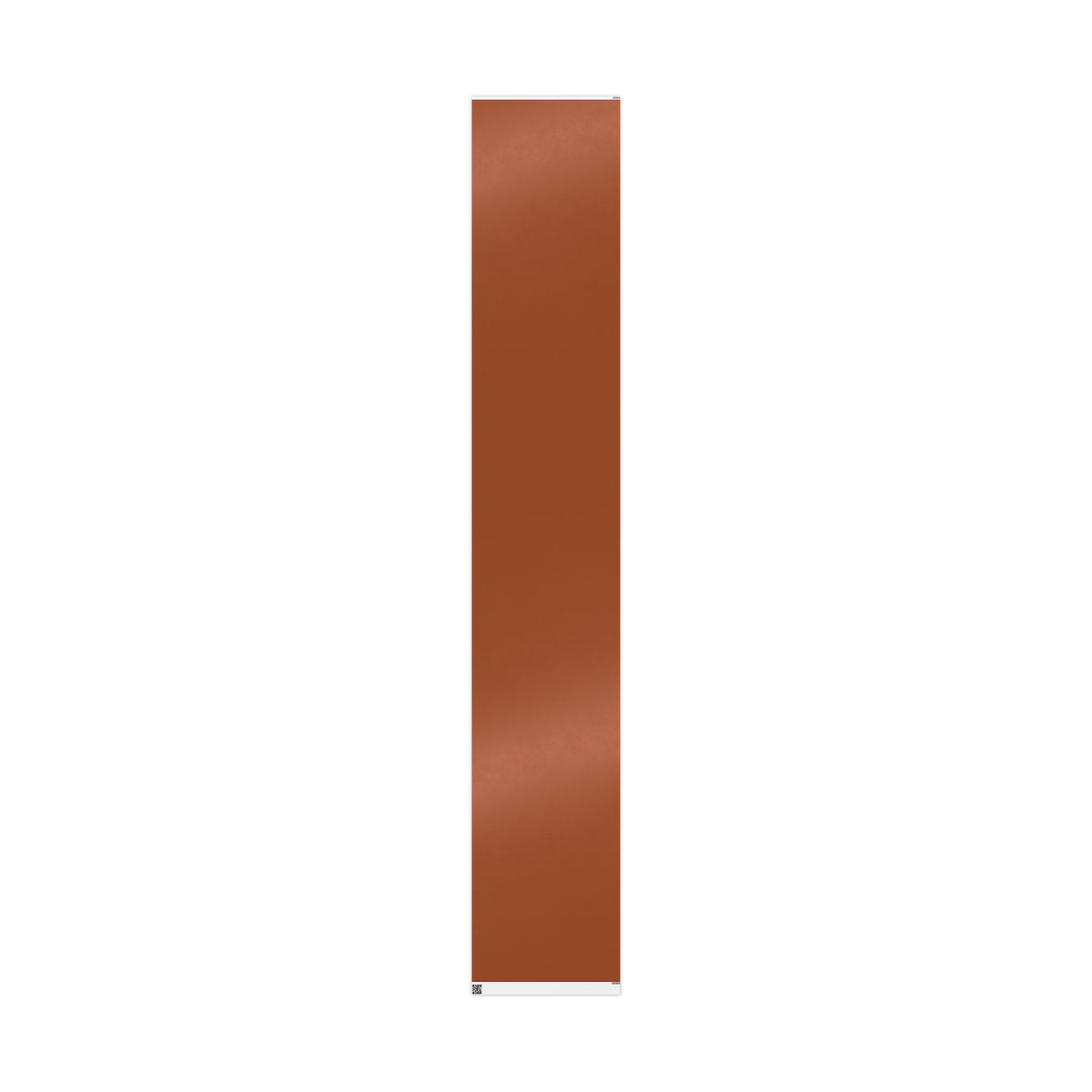 A glossy roll of wrapping paper in a warm coppery orange-brown, centered on a plain white background.
