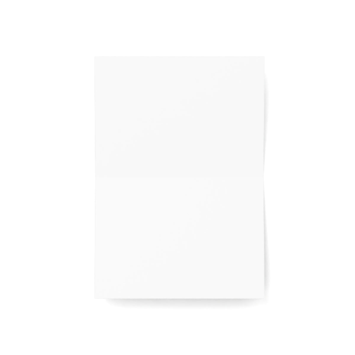 White interior of a correspondence card on a white background.