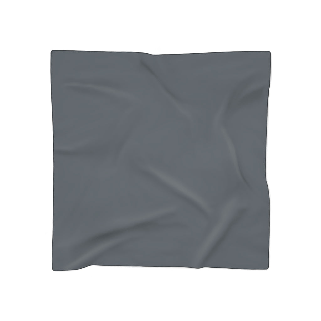 A square blue-gray scarf, displayed flat against a solid white background.