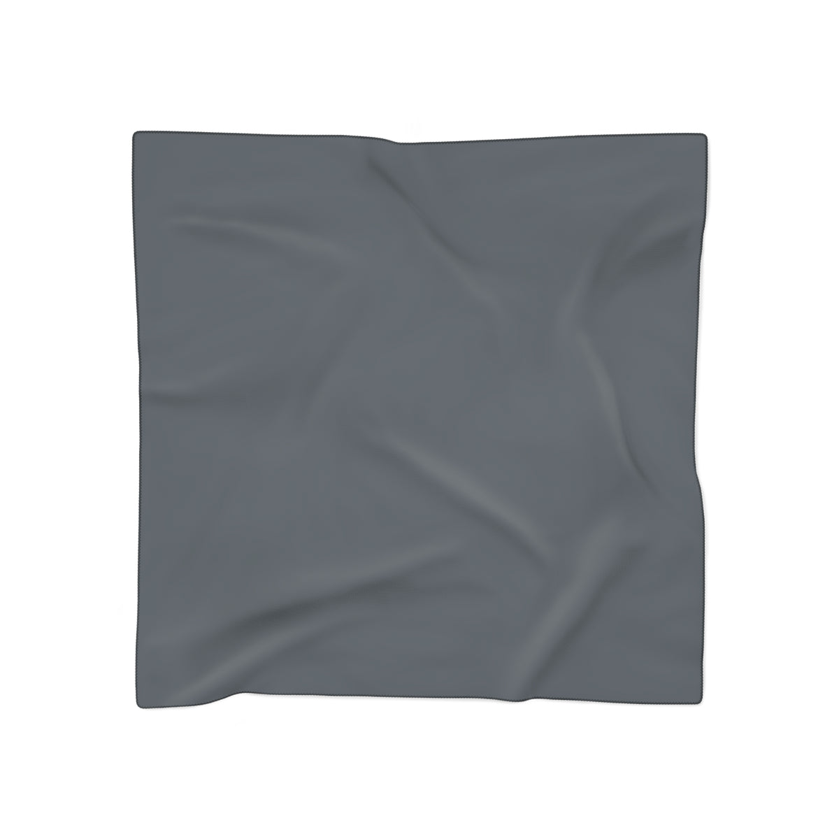 A square blue-gray scarf, displayed flat against a solid white background.