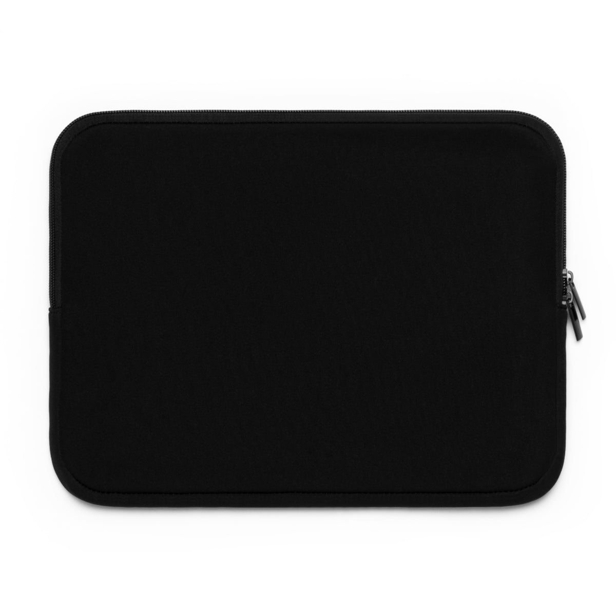 Black back of laptop sleeve shown on a white background