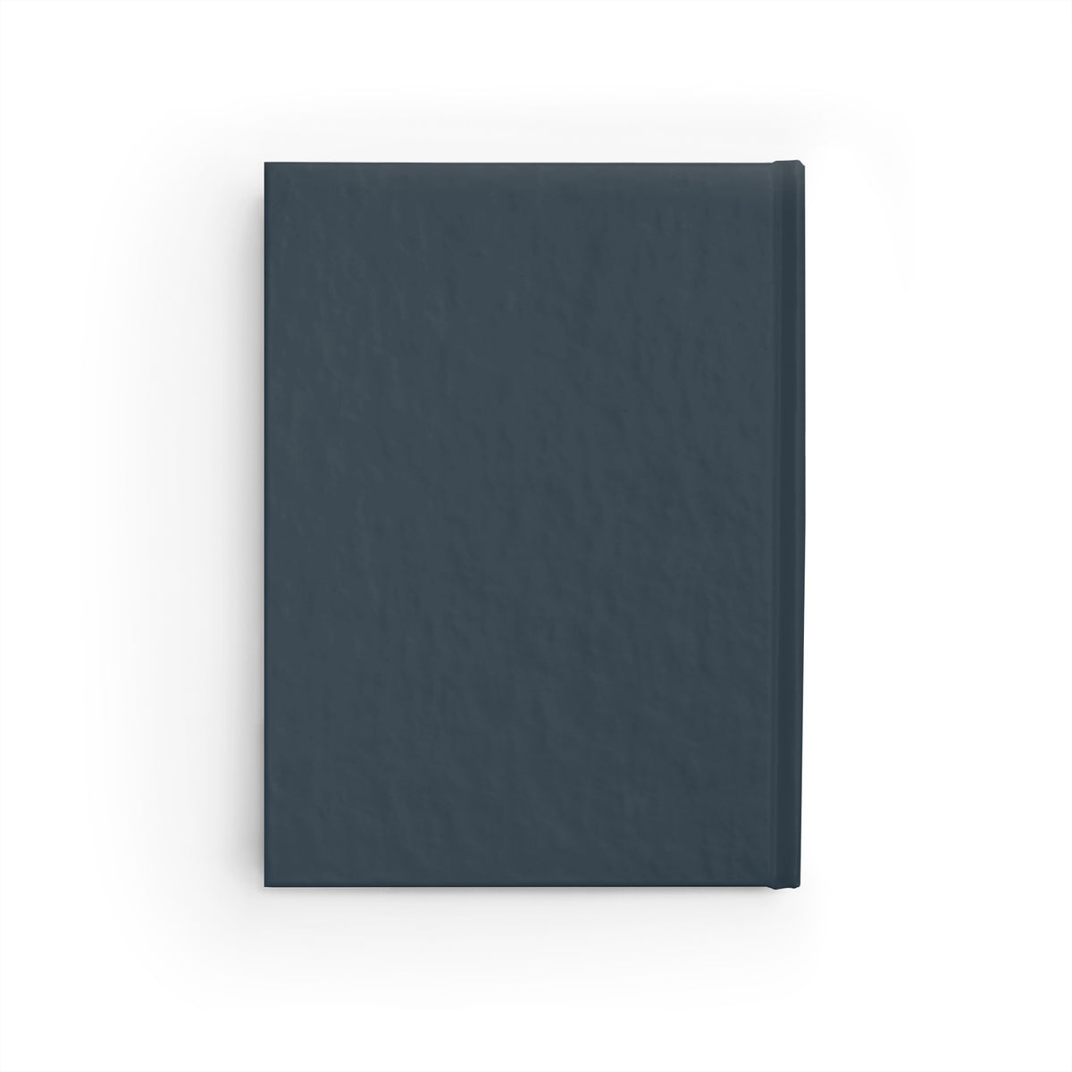 Back cover view of the slate blue hardcover notebook by The Cultivated Desk, highlighting the clean edges and premium cover material for a design-forward desk setup.