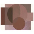 Abstract geometric painting featuring a large overlapping circular segment on the left, layered with dark chocolate brown and muted terracotta blocks, with deep espresso brown textures on the right. Art print titled 'Study in Brown I', available in sizes 8x10 and 16x20.